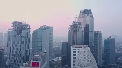 Flying through downtown Jakarta Stock Footage 80842178