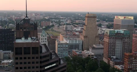 Flying Through Downtown Memphis Drone Footage Stock Footage 103374929