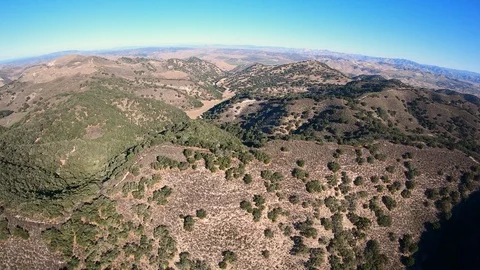 Flying Through Drum Canyon Santa Ynez Mountains Towards Los Alamos California Stock Footage 116706277