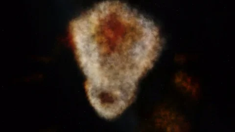 Flying through a dynamic nebula in outer space Stock Footage 76154838