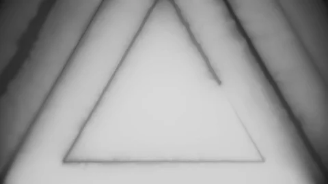 Flying through edless glowing rotating neon triangles creating a tunnel, blue Video stock 114972115