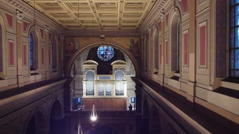 Flying through an empty roman catholic curch Stock Footage 161108203
