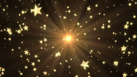 Flying Through Enchanted Shiny Shimmering Golden Crystal Spin Stars Видео 331294059