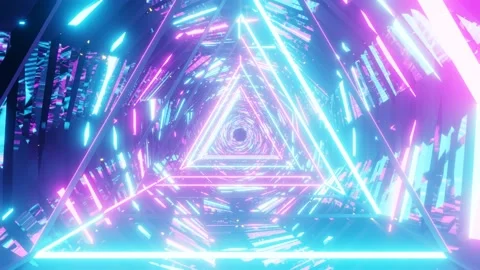 Flying through endless luminous tunnel. Stock Footage 210158663