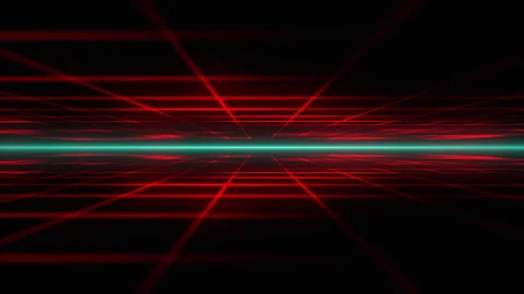 Flying through endless red futuristic digital grid tunnel. Grid background Видео 303288908