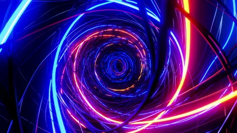 Flying through flashing rings. Infinitely looped animation. Stock Footage 195284170