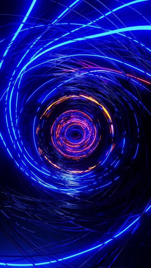 Flying through flashing rings. Vertical looped video Stock Footage 226369891