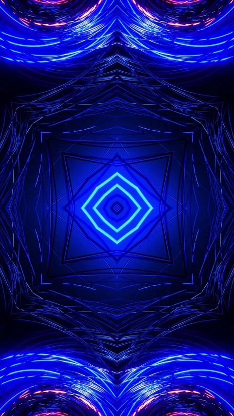 Flying through flashing rings. Vertical looped video Stock Footage 228028047