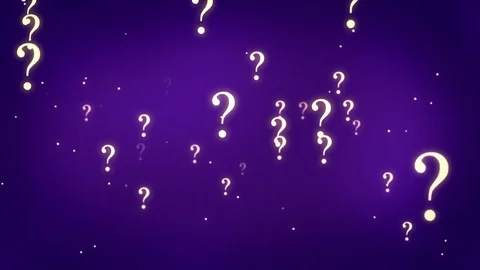 Flying through Floating and Glowing Question Marks Seamless Loop Golden Purple 動画素材 78656960