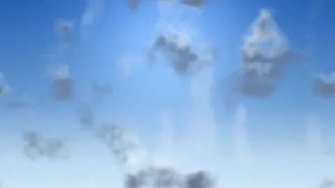Flying Through Fluffy Clouds in Blue Sky Animation Loop Stock Footage 347964741