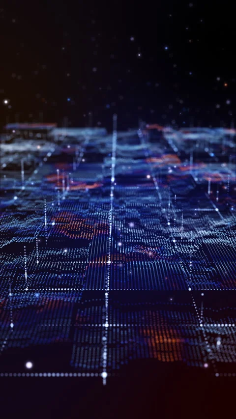 Flying through futuristic digital geology terrain. Stock Footage 302572853