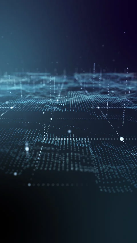 Flying through futuristic digital technology landscape. Stock Footage 276683015