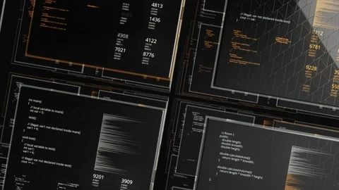 Flying through futuristic technological interface with big data analysis Stock Footage 148512166