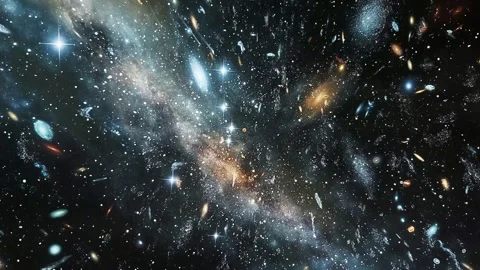 Flying Through a Gigantic Galaxy Cluster with Millions of Stars Vídeos de archivo 303051768
