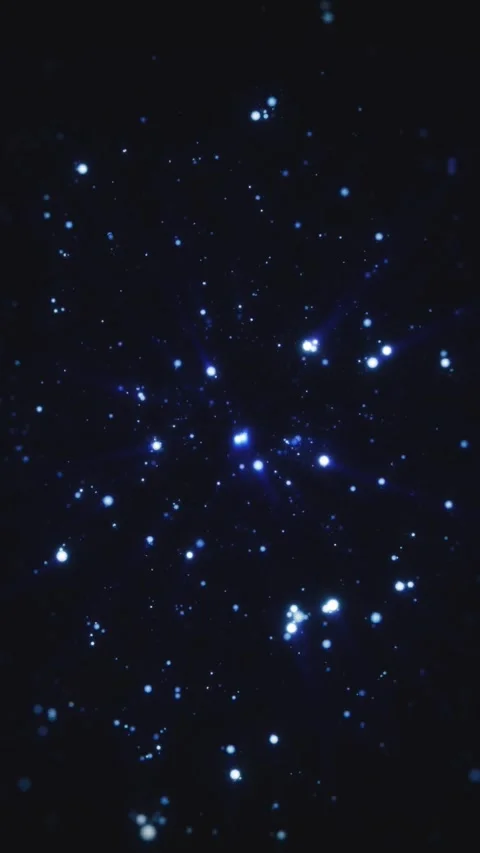Flying Through Glowing Blue Stars In Deep Space Stock Footage 342492176