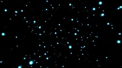 Flying Through Glowing Cyan Starfield and Cosmic Particle Loop Stock Footage 346334273