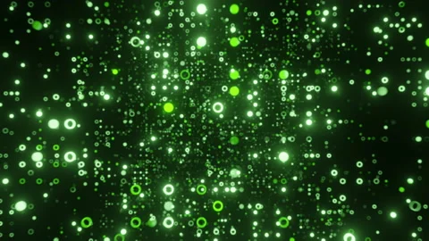 Flying through glowing green dots and rings Stock Footage 203929492