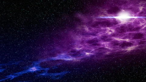 Flying through glowing nebulae and stars Stock Footage 183038217