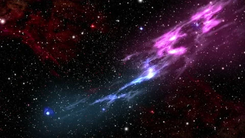 Flying through glowing nebulae, clusters of stars, clouds and galaxies 库存影片 231196985