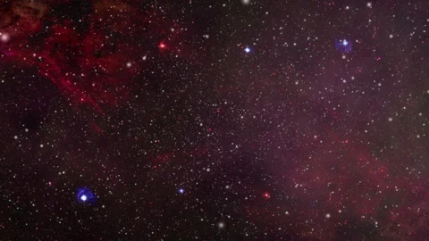 Flying through glowing nebulae, clusters of stars, clouds and galaxies  Stock Footage 257008153