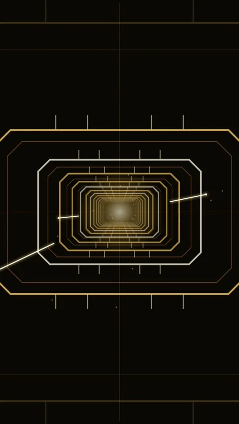 Flying through a glowing neon tunnel with artdeco Stock Footage 339324148