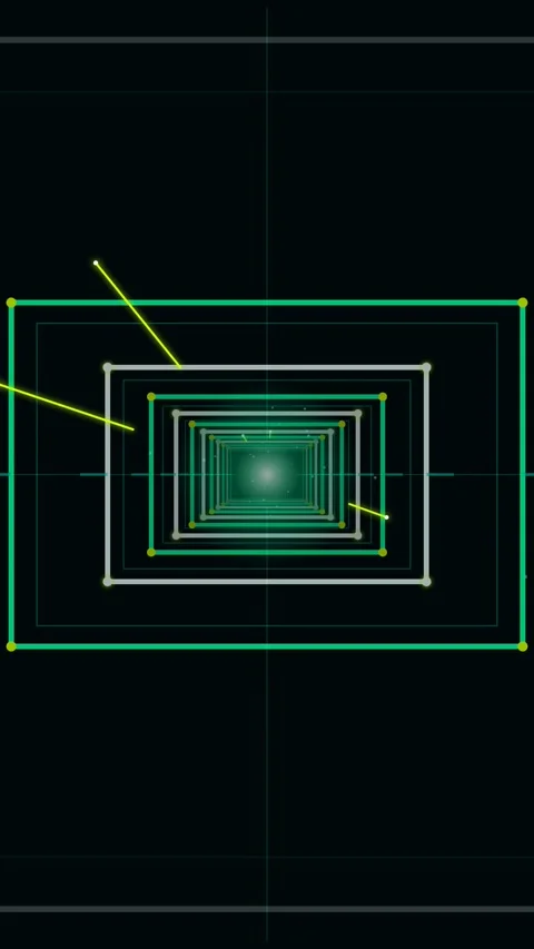 Flying through a glowing neon tunnel with gate portal 動画素材 339324318