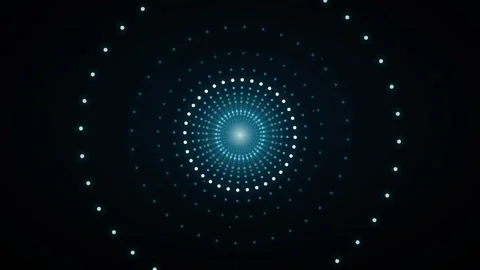 Flying through a glowing neon tunnel with led circle led flythrough Видео 339324416