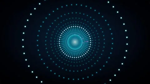 Flying through a glowing neon tunnel with led circle led flythrough Stock-Footage 339324428