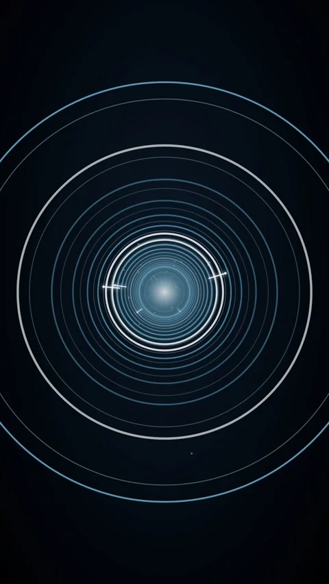 Flying through a glowing neon tunnel with led circle double flythrough 動画素材 339324429