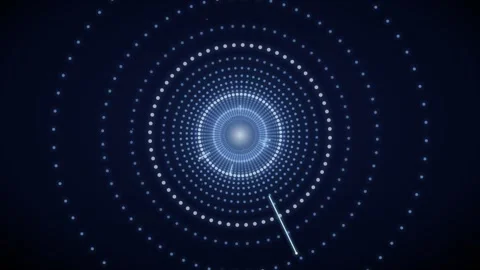 Flying through a glowing neon tunnel with led circle led flythrough Video stock 339324556