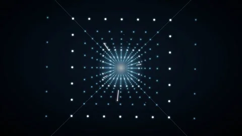 Flying through a glowing neon tunnel with led square led pullback Stock Footage 339324631