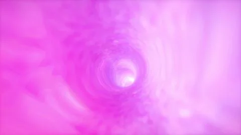 Flying through glowing pink neon tunnel with reflection. 3d illustration Stock Illustration