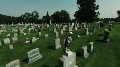 Flying through Graveyard (FPV) Stock Footage 240649716
