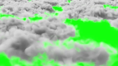 Flying through gray clouds in green screen background.Timelapse of stormy sky.Ba Stock Footage 235811110