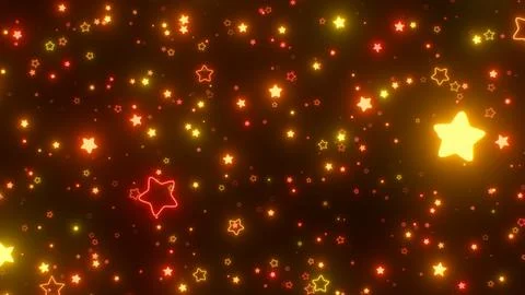 Flying Through Hot Red Orange Glowing Neon Stars Deep In Outer Space Stock Illustration