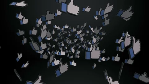 Flying through Like Icons on Black Stock Footage 104546790