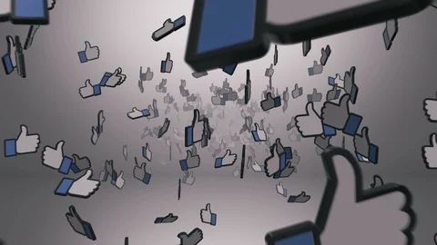 Flying through Like Icons on White Stock Footage 104546932