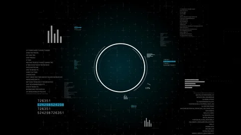 Flying through the information space. Technology concept. Charts and digital Stock Footage 124907929