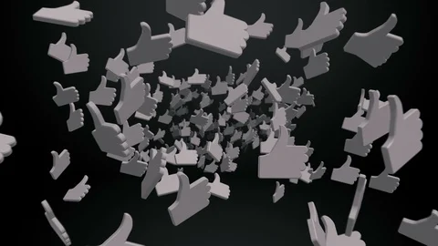 Flying through Likes on Black Stock Footage 105009201