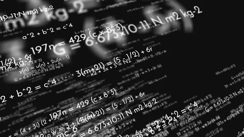 Flying Through Math Equations On Black Background 1 Vídeo Stock 70879998