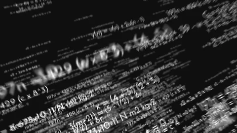 Flying Through Math Equations On Black Background 2 Video stock 70880217