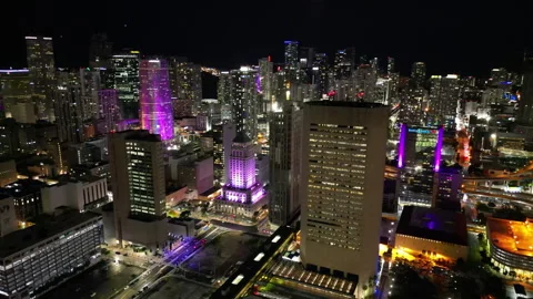Flying through Miami's skyline Stock Footage 247723488