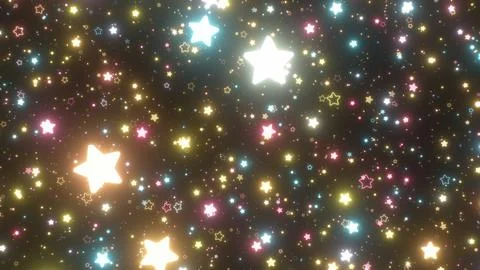 Flying Through Millions Of Tiny Glowing Spin Yellow Pink Blue Stars Stock Illustration