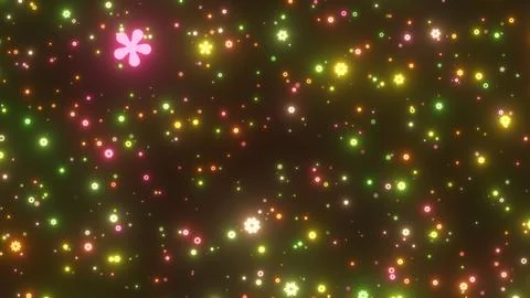 Flying Through Millions Of Tiny Spring Time Color Mini Flowers Shapes Stock Illustration