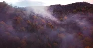 Flying Through Mist, Aerial View Of Sikhote-Alin Nature Reserve. Russia Stock Footage