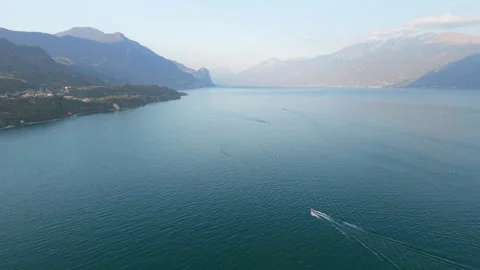 Flying Through Mountain Gorge with Green Cliffs, Canyon Aerial Shot Stock Footage 343682351