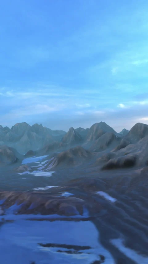 Flying Through The Mountains Landscape Animation Vertical Stock Footage 283629748
