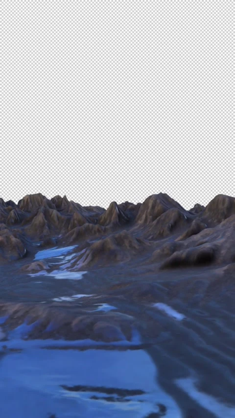 Flying Through The Mountains Landscape Animation Vertical Alpha Stock Footage 283629965