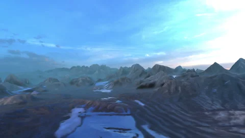Flying Through The Mountains Landscape Animation Stock Footage 283630037