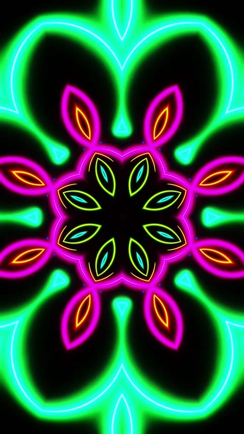 Flying through multicolored hearts painted with light. Vertical looped Kale.. Video stock 226374952
